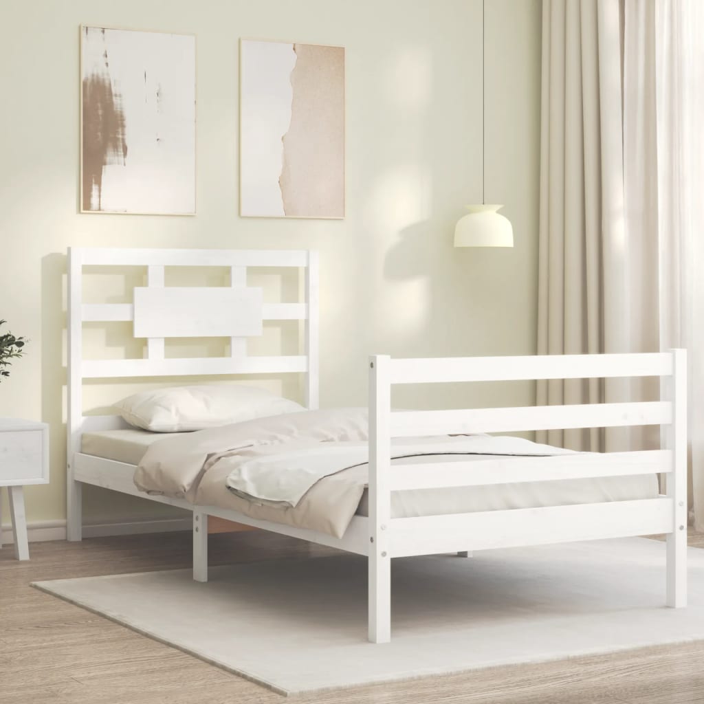 Sengeramme Med Hodegavl Hvit 90X200 Cm Heltre