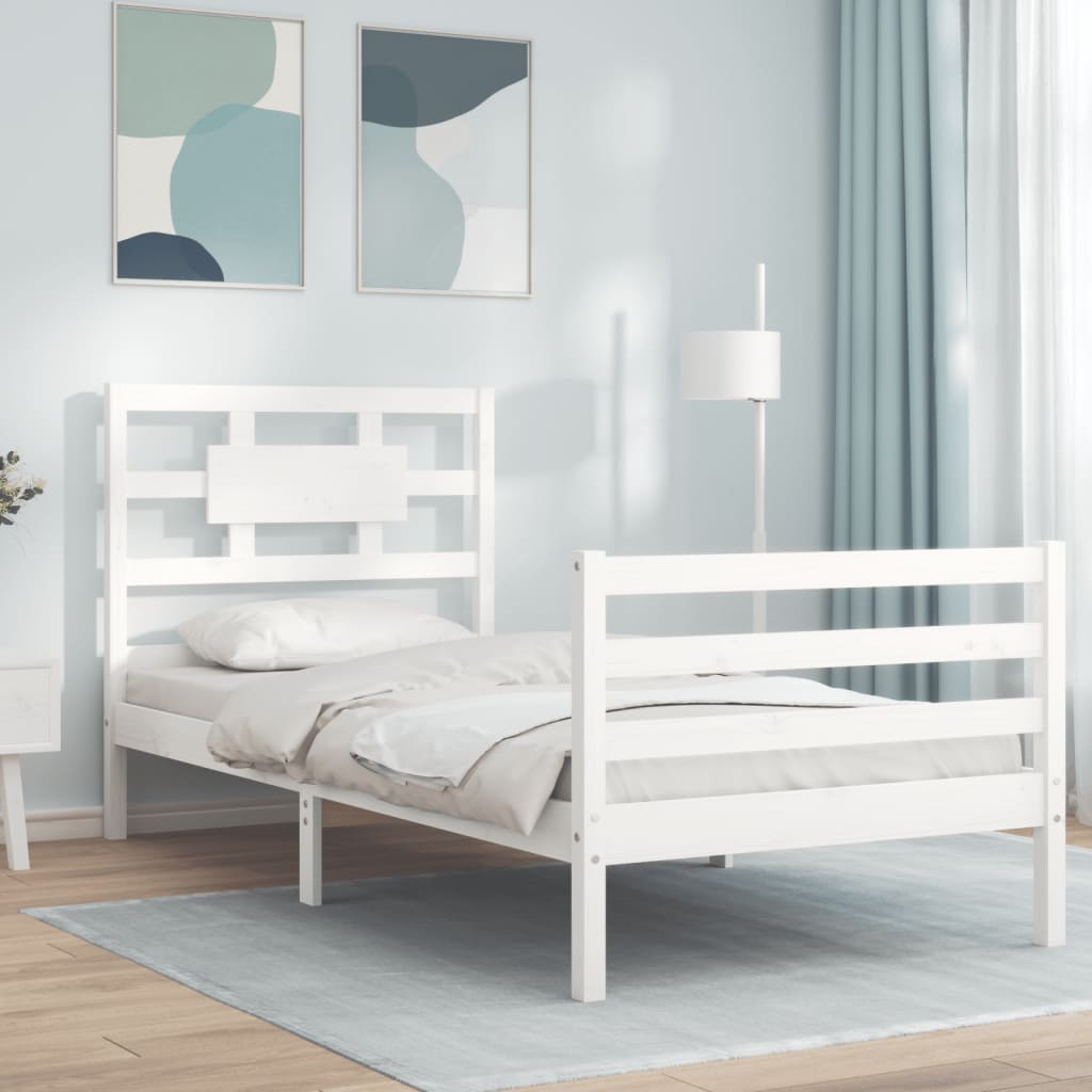 Sengeramme Med Hodegavl Hvit 90X200 Cm Heltre