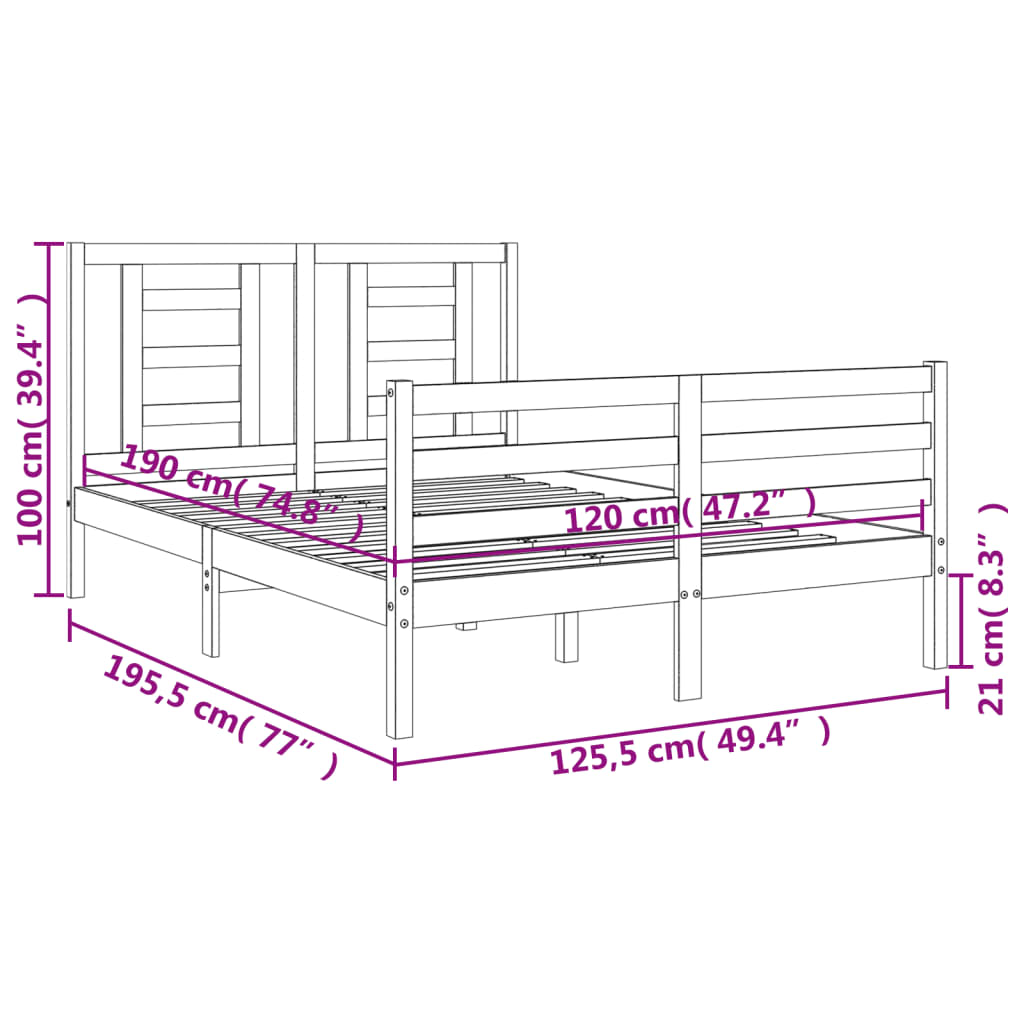 Sengeramme Med Hodegavl Hvit Small Double Heltre