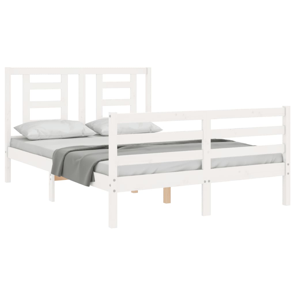 Sengeramme Med Hodegavl Hvit 140X190 Cm Heltre