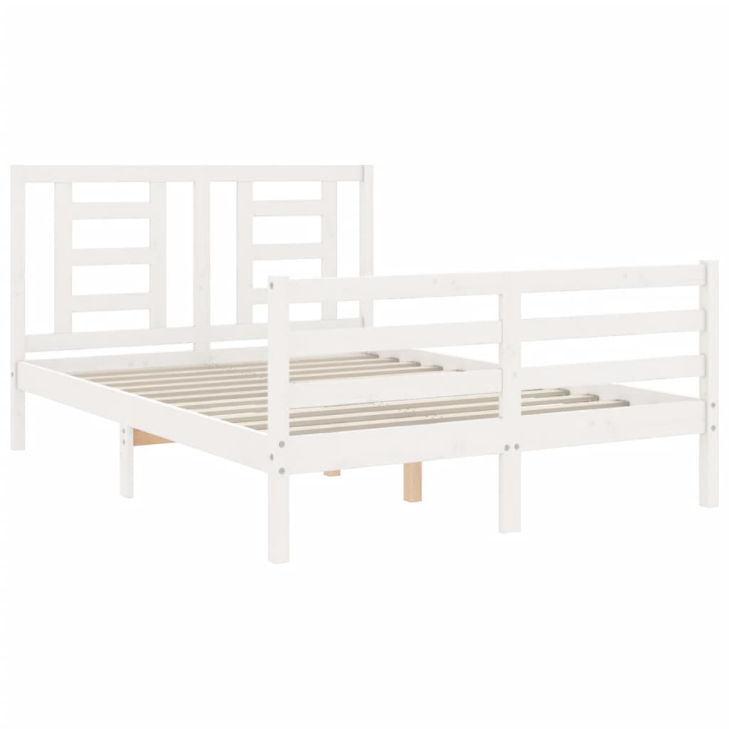 Sengeramme Med Hodegavl Hvit 140X190 Cm Heltre