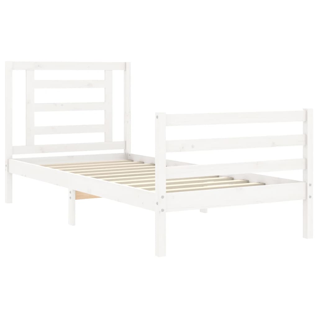 Sengeramme Med Hodegavl Hvit 90X200 Cm Heltre