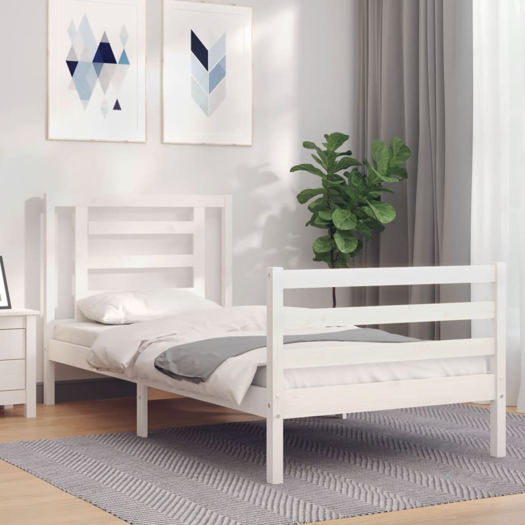 Sengeramme Med Hodegavl Hvit 90X200 Cm Heltre