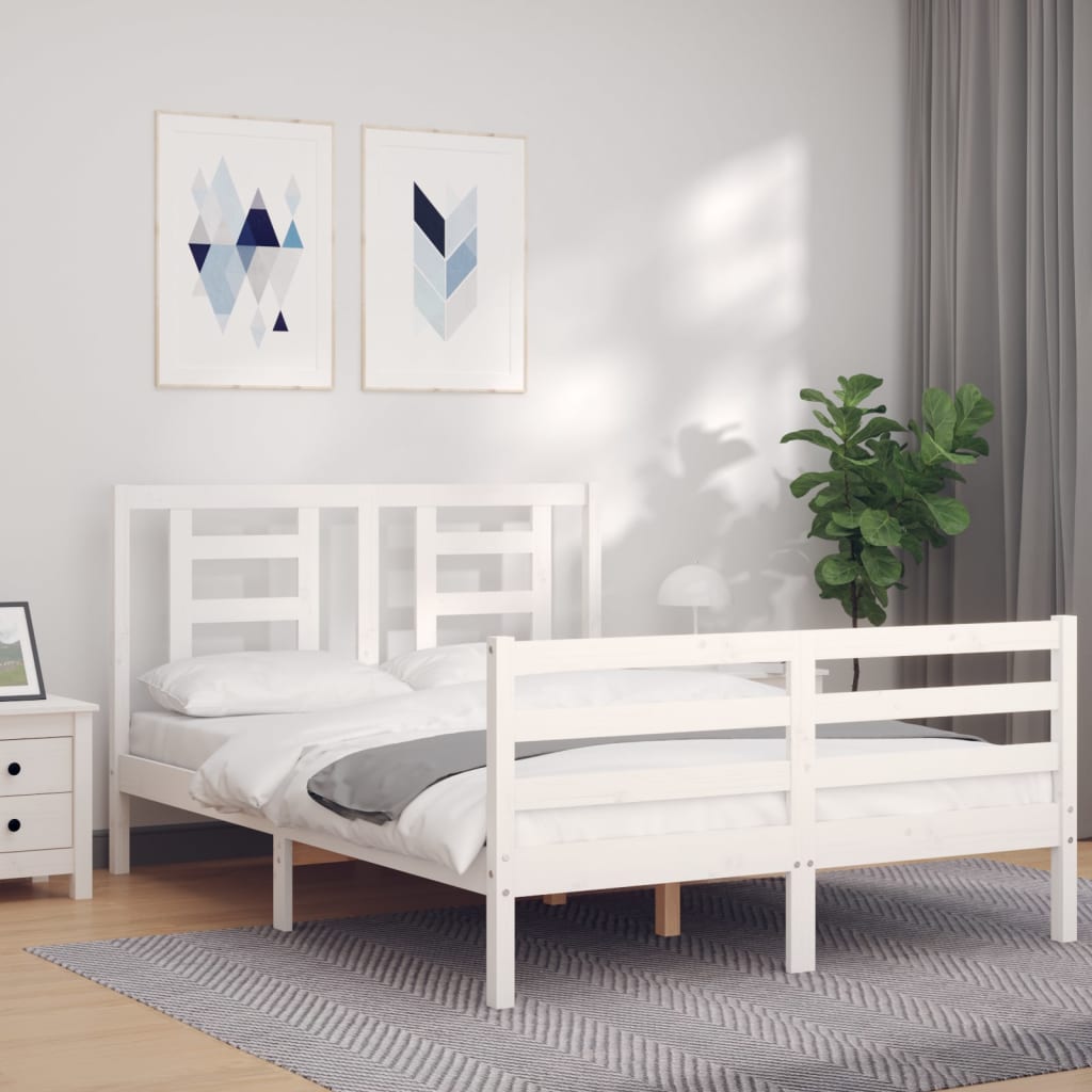 Sengeramme Med Hodegavl Hvit 140X200 Cm Heltre
