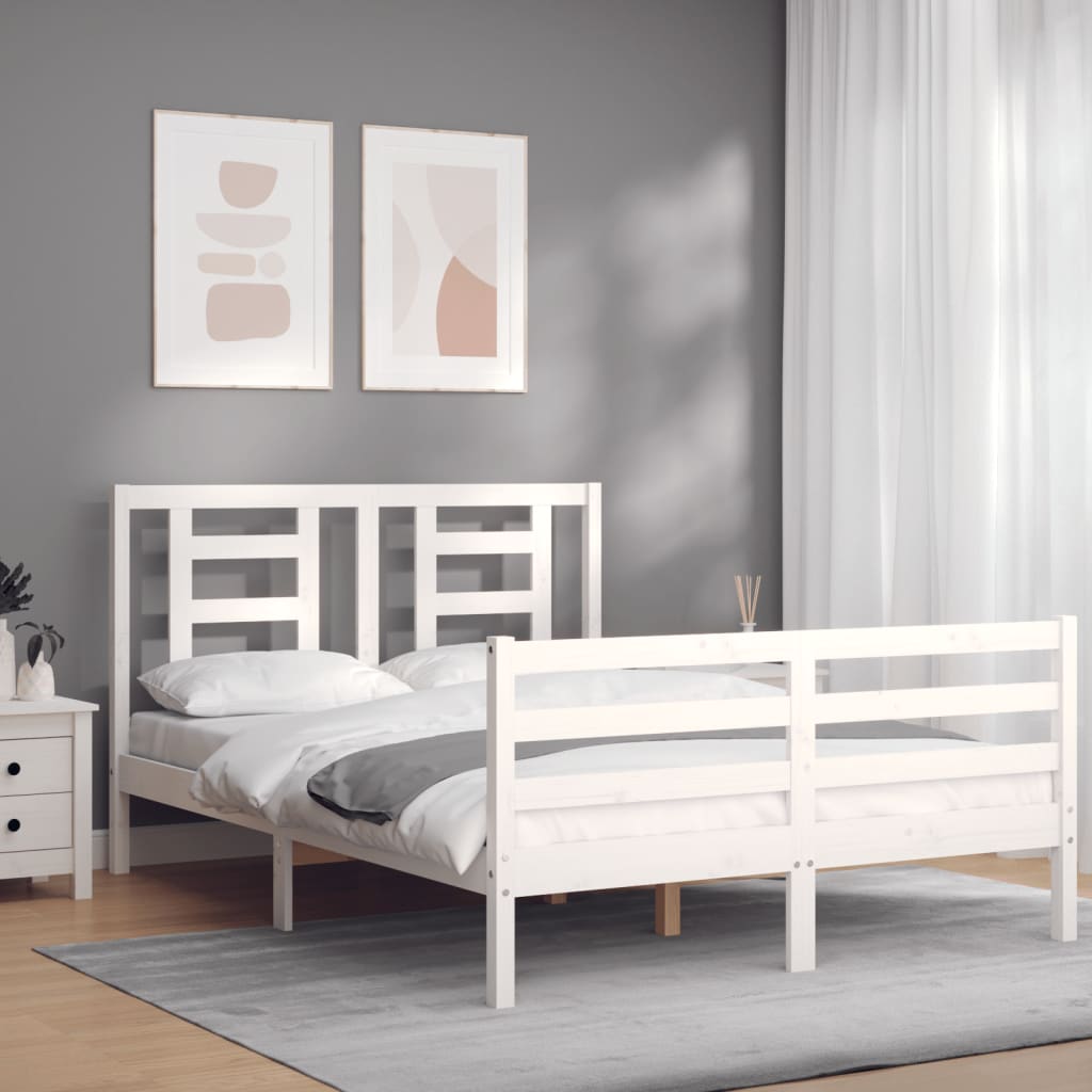 Sengeramme Med Hodegavl Hvit 140X200 Cm Heltre