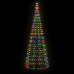 Led Juletre På Flaggstang 550 Leds Fargerike 300 Cm