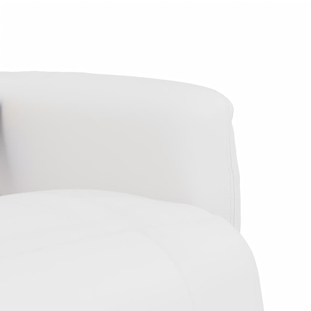 Lenestol Med Massasjefunksjon Og Fotstøtte Hvit Kunstlær