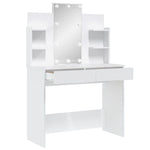 Sminkebord Med Led Hvit 96X40X142 Cm