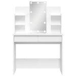 Sminkebord Med Led Hvit 96X40X142 Cm