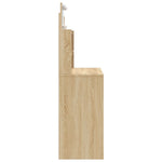 Sminkebord Med Led-Lys Sonoma Eik 96X40X142 Cm