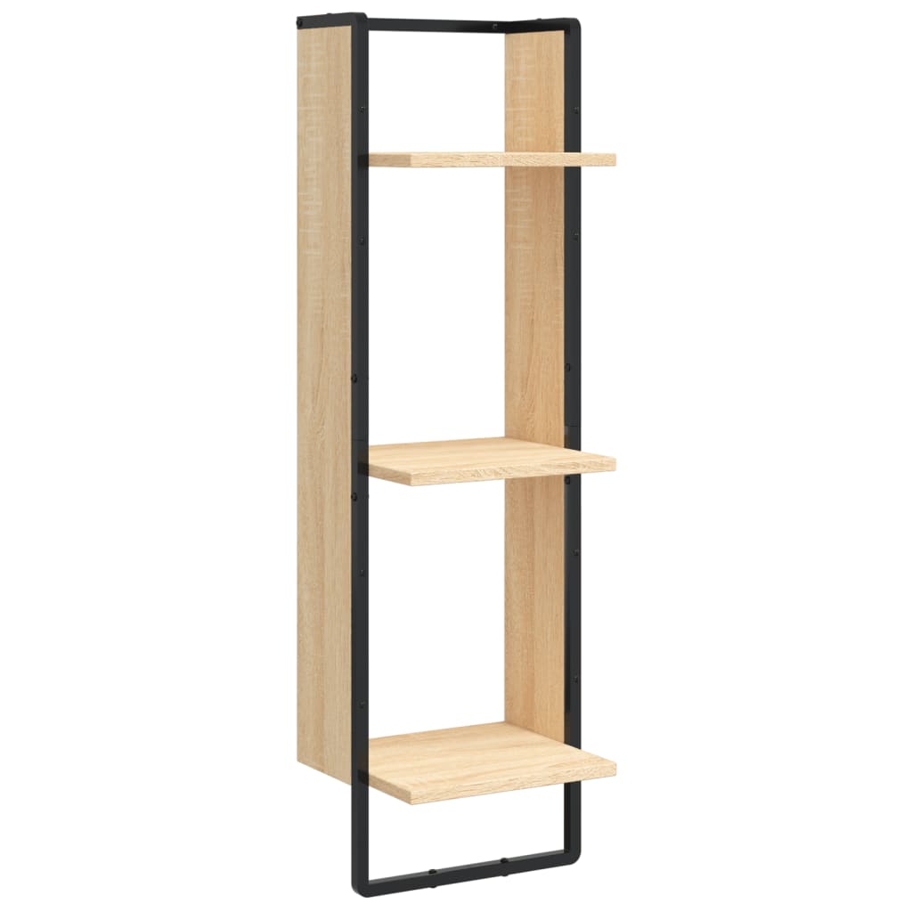 Vegghylle 3 Etasjer Sonoma Eik 30X25X100 Cm Konstruert Tre