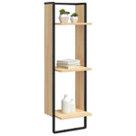 Vegghylle 3 Etasjer Sonoma Eik 30X25X100 Cm Konstruert Tre