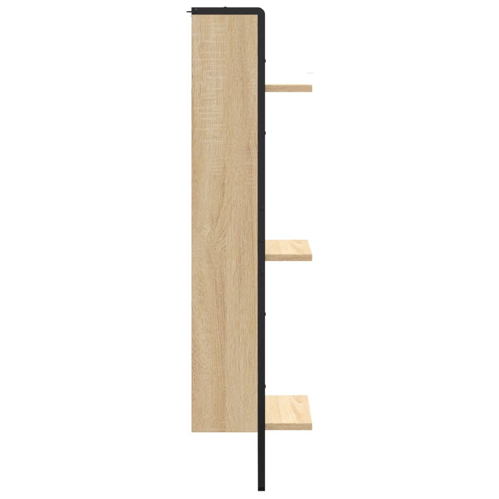 Vegghylle 3 Etasjer Sonoma Eik 30X25X100 Cm Konstruert Tre