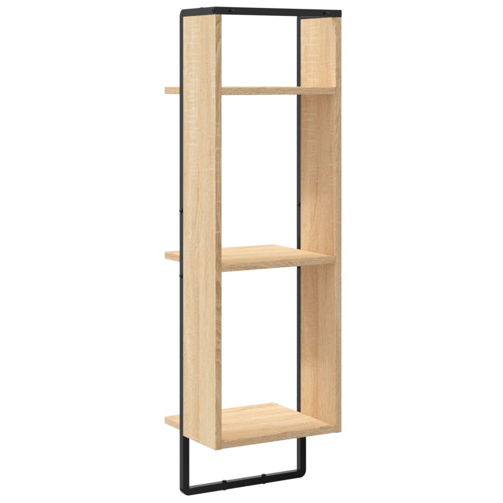 Vegghylle 3 Etasjer Sonoma Eik 30X25X100 Cm Konstruert Tre