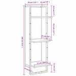 Vegghylle 3 Etasjer Sonoma Eik 30X25X100 Cm Konstruert Tre