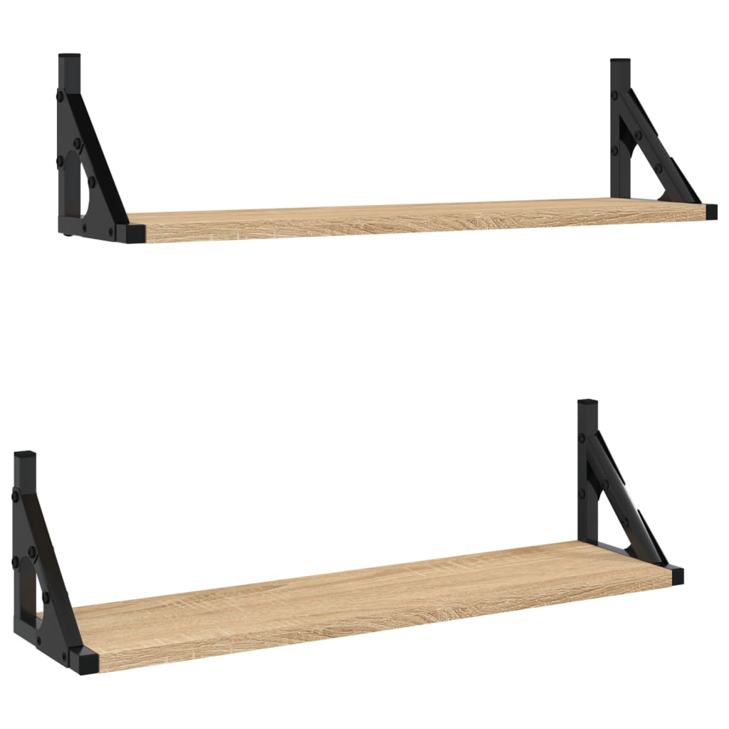 Vegghyller 2 Stk Sonoma Eik 60X15X15,5 Cm