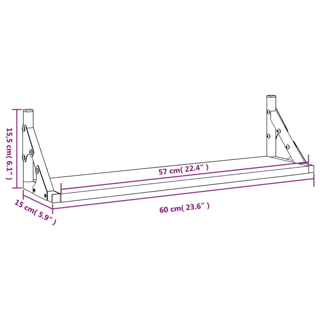 Vegghyller 2 Stk Sonoma Eik 60X15X15,5 Cm