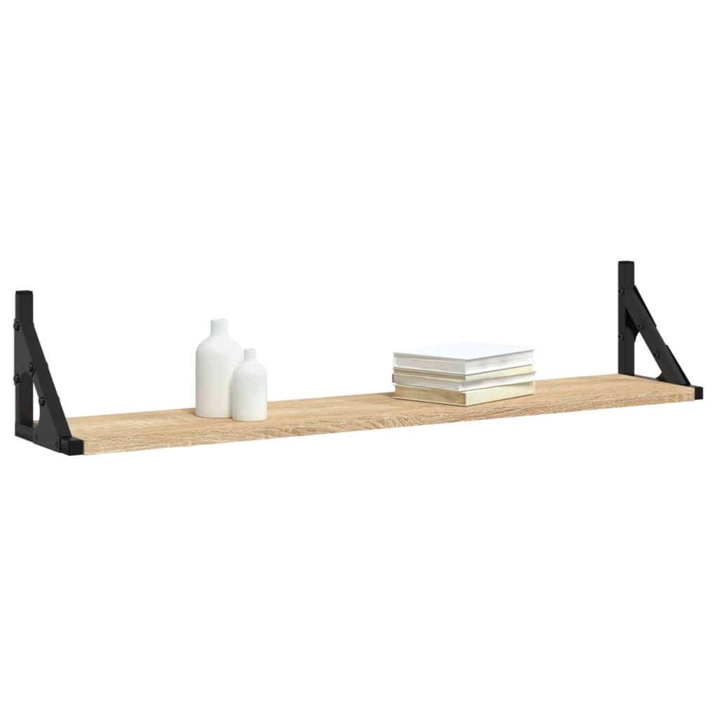 Vegghyller 2 Stk Sonoma Eik 80X15X15,5 Cm Konstruert Tre