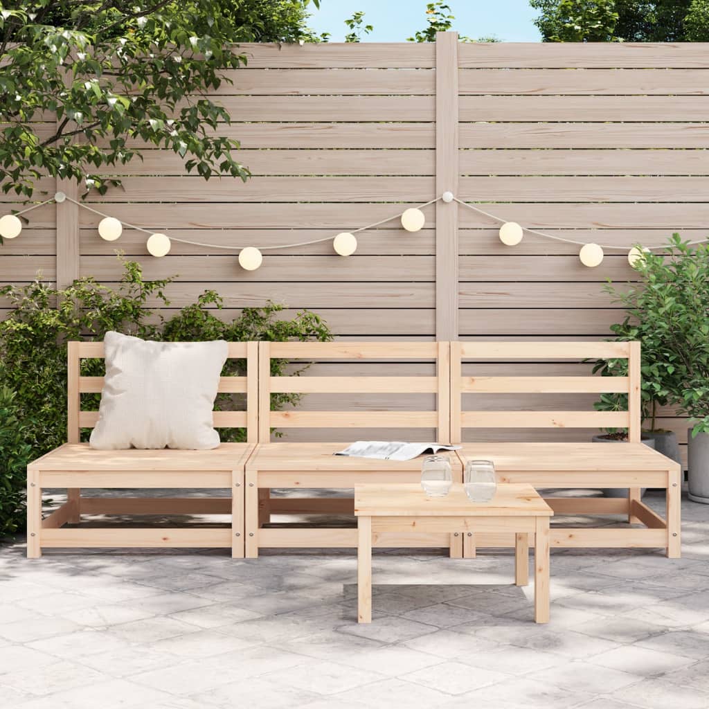 Hagesofaer Uten Armlener 3 Stk Hvit 70X70X67 Cm Heltre Furu