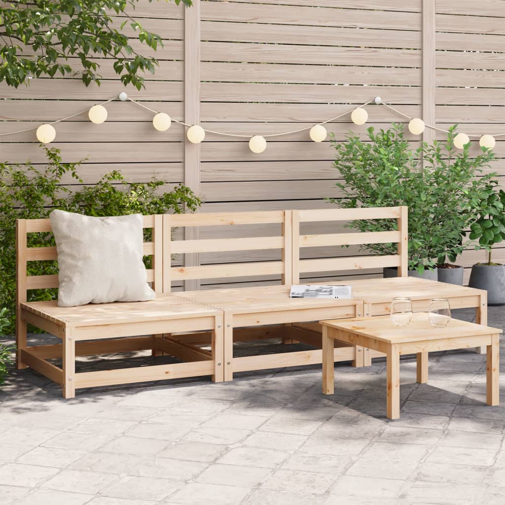 Hagesofaer Uten Armlener 3 Stk Hvit 70X70X67 Cm Heltre Furu
