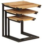 Stablebare Salongbord 3 Stk Heltre Mango Og Jern