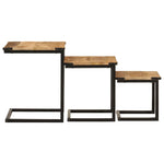 Stablebare Salongbord 3 Stk Heltre Mango Og Jern