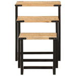 Stablebare Salongbord 3 Stk Heltre Mango Og Jern