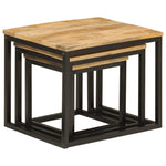 Stablebare Salongbord 3 Stk Heltre Mango Og Jern