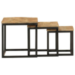 Stablebare Salongbord 3 Stk Heltre Mango Og Jern