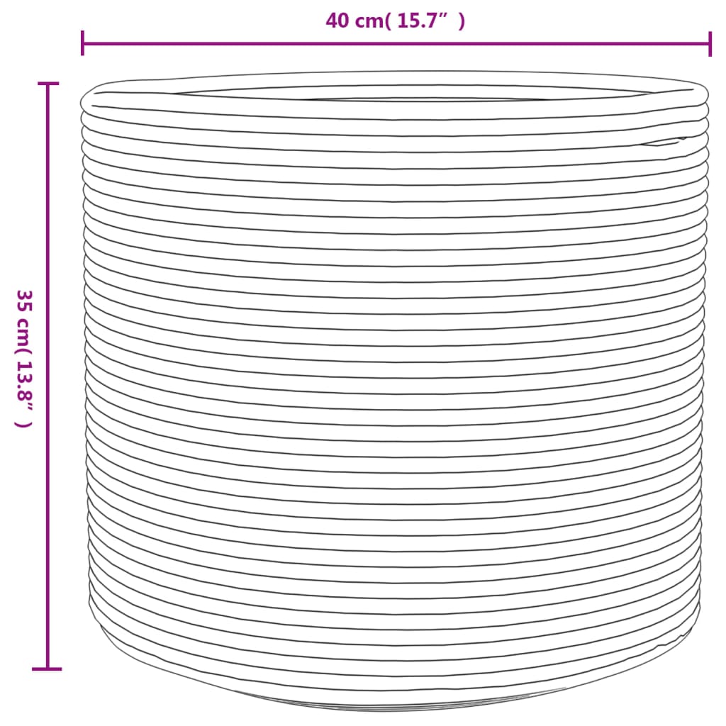 Oppbevaringskurv Grå Og Hvit Ø40X35 Cm Bomull