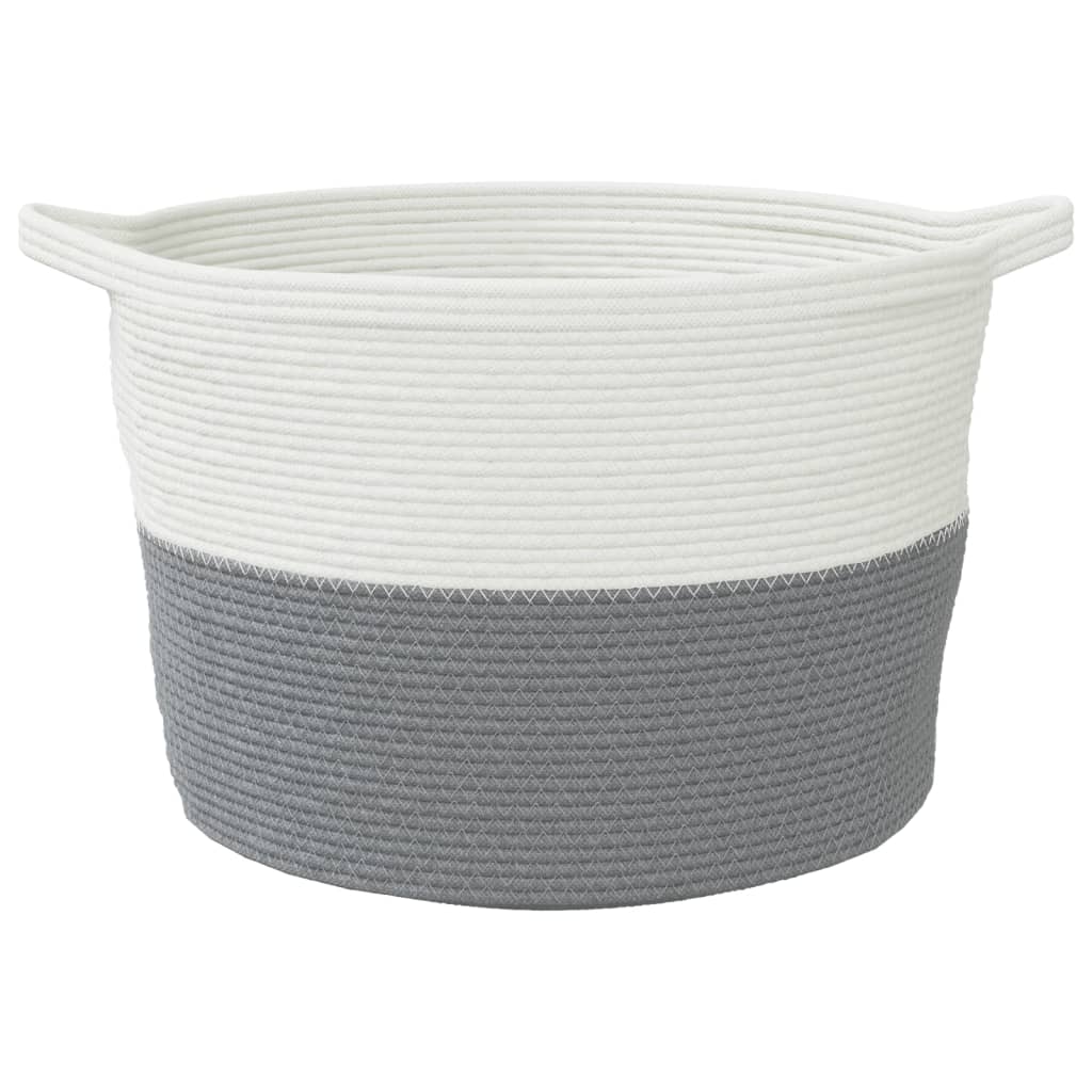 Skittentøyskurv Grå Og Hvit Ø60X36 Cm Bomull