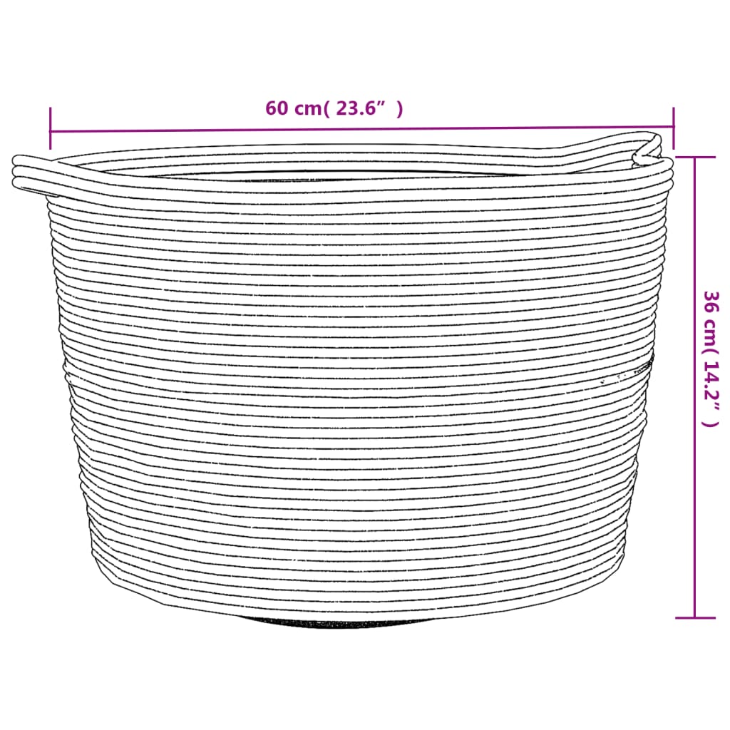 Skittentøyskurv Grå Og Hvit Ø60X36 Cm Bomull