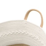 Oppbevaringskurv Beige Og Hvit Ø43X38 Cm Bomull