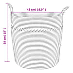 Oppbevaringskurv Brun Og Hvit Ø43X38 Cm Bomull