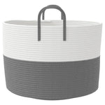Oppbevaringskurv Grå Og Hvit Ø51X33 Cm Bomull