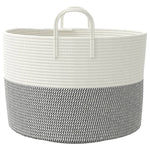 Oppbevaringskurv Grå Og Hvit Ø51X33 Cm Bomull
