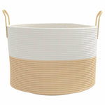 Oppbevaringskurv Beige Og Hvit Ø51X33 Cm Bomull
