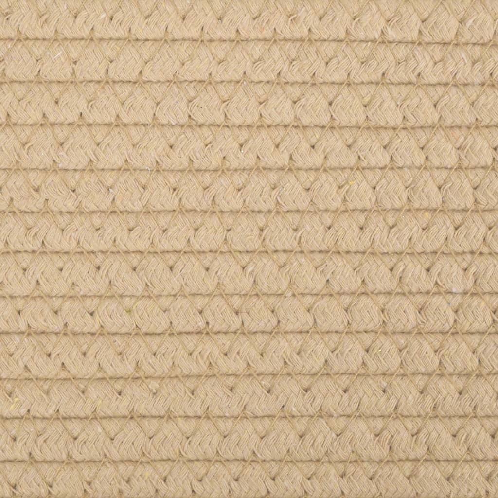Oppbevaringskurv Beige Og Hvit Ø51X33 Cm Bomull