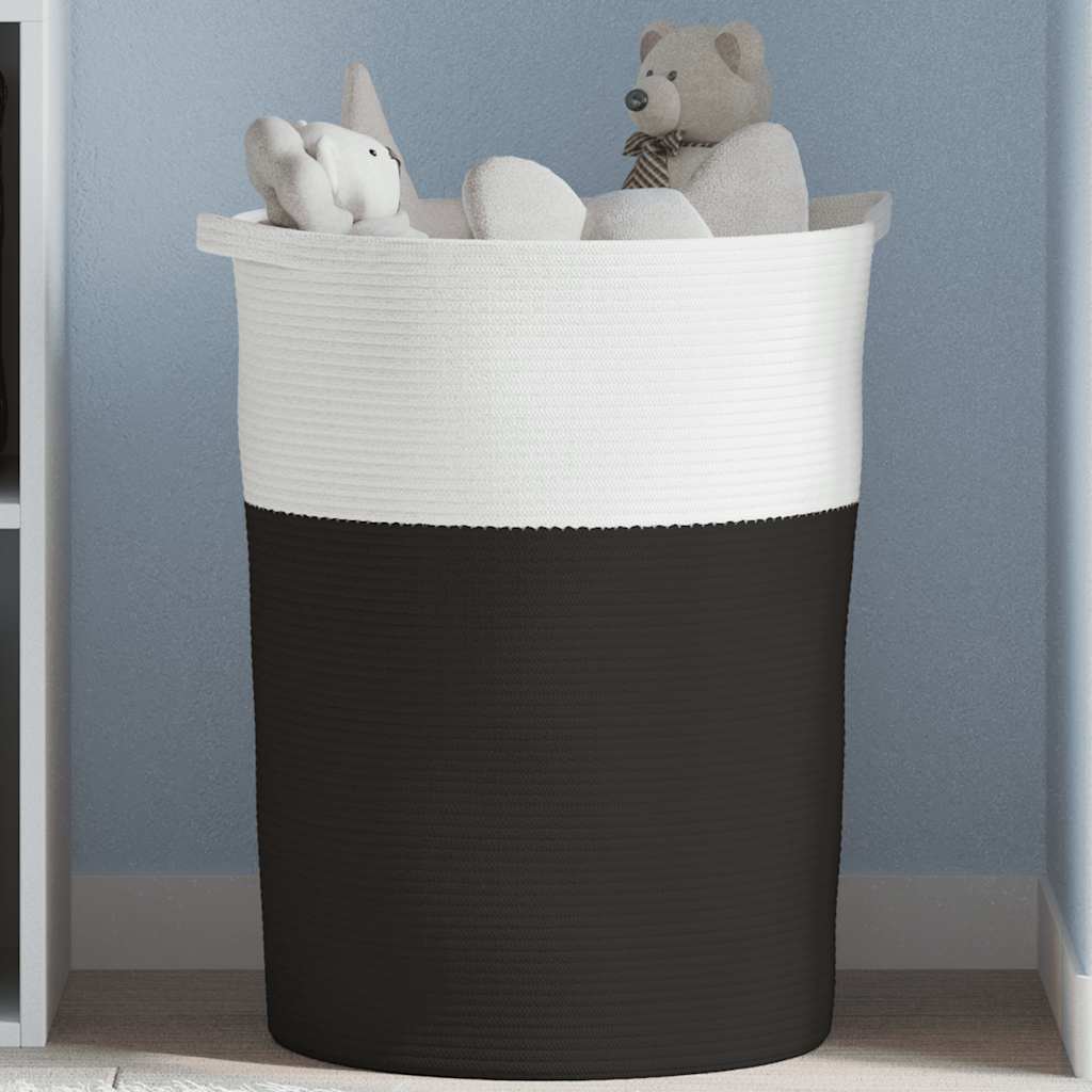 Oppbevaringskurv Svart Og Hvit Ø49X65 Cm Bomull
