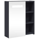 Baderomsspeilskap Med Led-Lys Grå 45X13X52 Cm