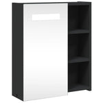 Baderomsspeilskap Med Led-Lys Svart 45X13X52 Cm