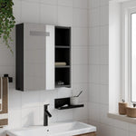 Baderomsspeilskap Med Led-Lys Svart 45X13X52 Cm