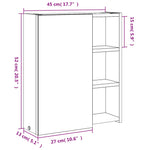 Baderomsspeilskap Med Led-Lys Svart 45X13X52 Cm