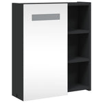 Baderomsspeilskap Med Led-Lys Svart 45X13X52 Cm