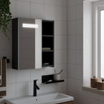 Baderomsspeilskap Med Led-Lys Svart 45X13X52 Cm