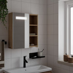 Baderomsspeilskap Med Led-Lys Eik 45X13X52 Cm