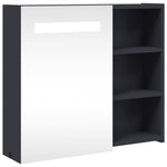 Baderomsspeilskap Med Led-Lys Grå 60X13X52 Cm