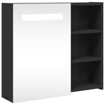 Baderomsspeilskap Med Led-Lys Svart 60X13X52 Cm