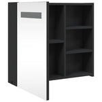 Baderomsspeilskap Med Led-Lys Svart 60X13X52 Cm