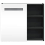 Baderomsspeilskap Med Led-Lys Svart 60X13X52 Cm